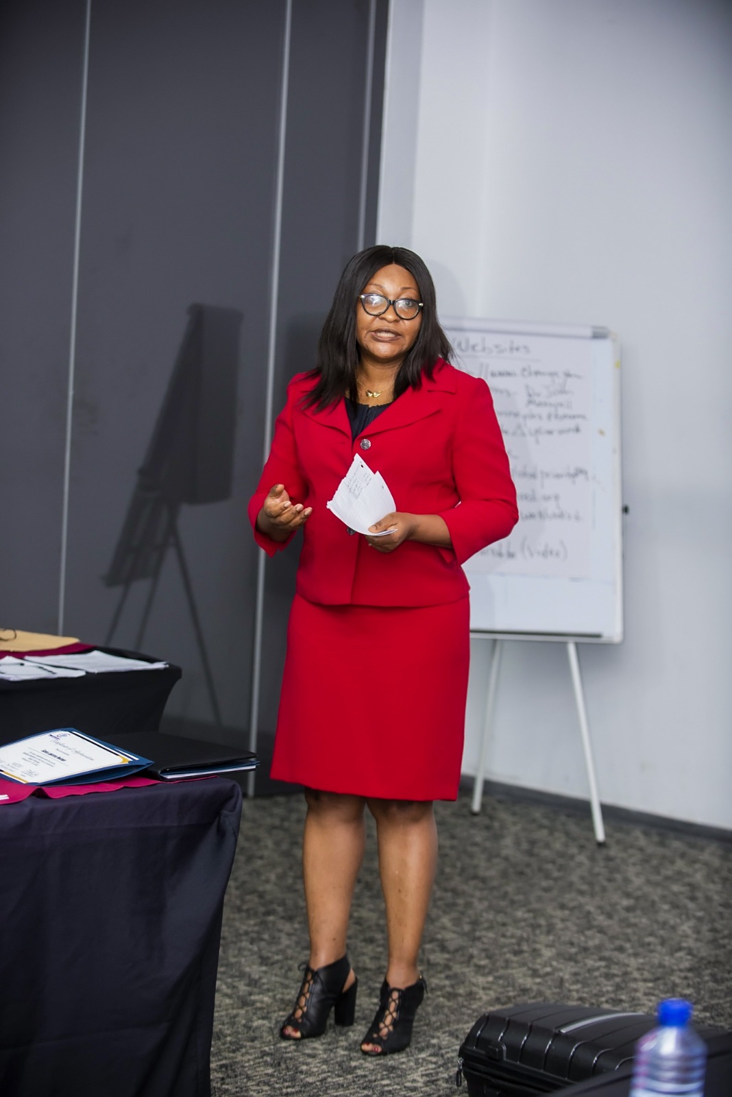 Prof. NJ Kelley leading an NCDMB training session in Kigali